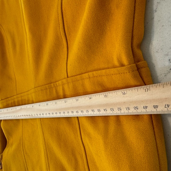 Tulle ANTHROPOLOGIE Women's Mustard Wool Blend Jacket Pea Coat Gold Large Fall - Picture 10 of 12
